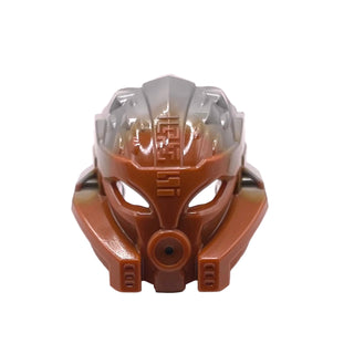 Bionicle Mask of Stone (Unity) with Marbled Flat Silver Pattern, Part# 24157pb01 Part LEGO® Dark Orange