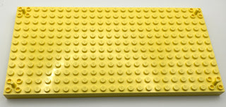 12x24 Brick Modified Plate with Peg at Each Corner, Part# 47116 Part LEGO® Bright Light Yellow  