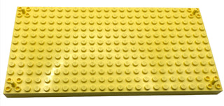 12x24 Brick Modified Plate with Peg at Each Corner, Part# 47116 Part LEGO® Bright Light Yellow  