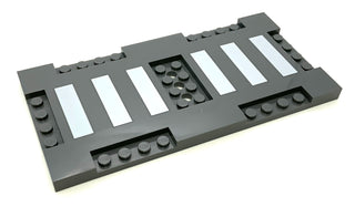 8x16x2/3 Brick Modified Road Plate with Crosswalk Pattern (71772pb01) Part LEGO® Very Good - Dark Bluish Gray