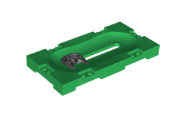 Sports Field Section 8x16 with Horizontal Slot and Sliding Holder, Part# 41819 Part LEGO® Green with Black Sliding Holder  