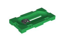 Sports Field Section 8x16 with Horizontal Slot and Sliding Holder, Part# 41819 Part LEGO® Green with Black Sliding Holder