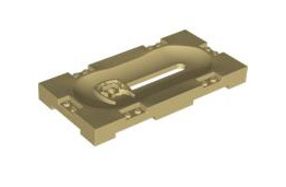 Sports Field Section 8x16 with Horizontal Slot and Sliding Holder, Part# 41819 Part LEGO® Tan with Tan Sliding Holder