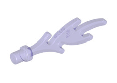 Flame Wave Rounded Straight Small with Bar End and Small Pins, Part# 6126 Part LEGO® Trans-Purple