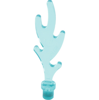 Flame Wave Rounded Straight Small with Bar End, Part# 6126b Part LEGO® Trans-Light Blue 1 Part