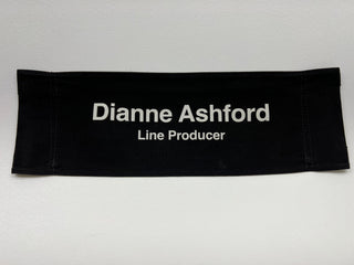 Ambitions TV Series Chairback Production Used, Multiple Names Available Movie Prop Atlanta Brick Co Diane Ashford - Line Producer  