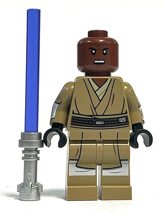 Mace Windu (Dark Tan Legs, Open Mouth, Printed Arms), sw1205 Minifigure LEGO® Like New with Light Saber