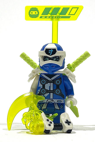 Jay - Digi Jay, Shoulder Armor with Scabbard, njo0563 Minifigure LEGO® Like New - with Swords/Health Bar/Game Contoller