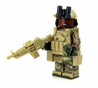 US Army Gunner African American OCP Minifigure, BB83 Minifigure Battle Brick