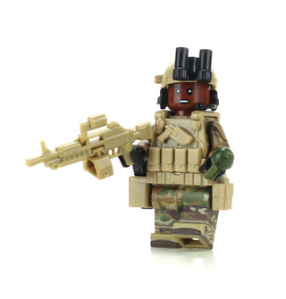 US Army Gunner African American OCP Minifigure, BB83 Minifigure Battle Brick