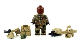 US Army Gunner African American OCP Minifigure, BB83 Minifigure Battle Brick