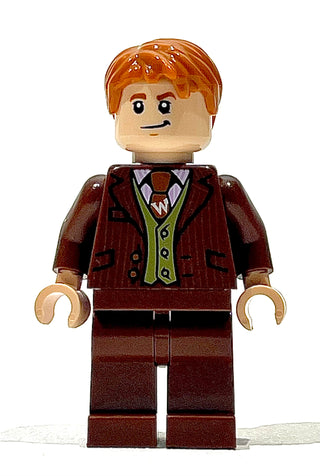 Fred Weasley - Reddish Brown Suit, Dark Orange Tie, Grin / Smiling, hp433 Minifigure LEGO® Like New