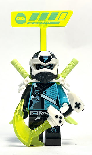 Nya - Digi Nya, Shoulder Armor with Scabbard, njo0586 Minifigure LEGO® Like New - with Swords/Health Bar & Game Controller Weapon