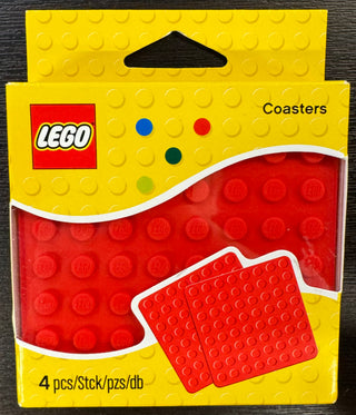 Coaster Set Silicone Coasters, 4 Red, 850421 Building Kit LEGO®