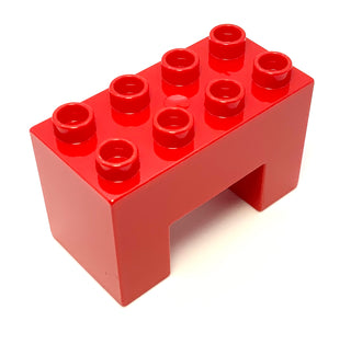Duplo, Brick 2x4x2 with 2x2 Cutout on Bottom, Part# 6394 Part LEGO® Red