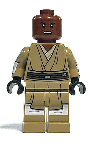 Mace Windu (Dark Tan Legs, Open Mouth, Printed Arms), sw1205 Minifigure LEGO® Like New without Light Saber