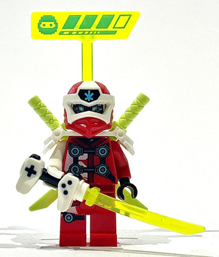 Kai - Digi Kai, Shoulder Armor with Scabbard, njo0568 Minifigure LEGO® Like New - with Swords/Health Bar & Game Controller Weapon