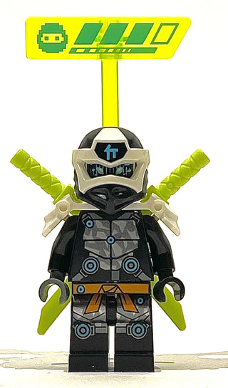 Cole - Digi Cole, Shoulder Armor with Scabbard, njo0588 Minifigure LEGO® Like New with Game Health bar & swords