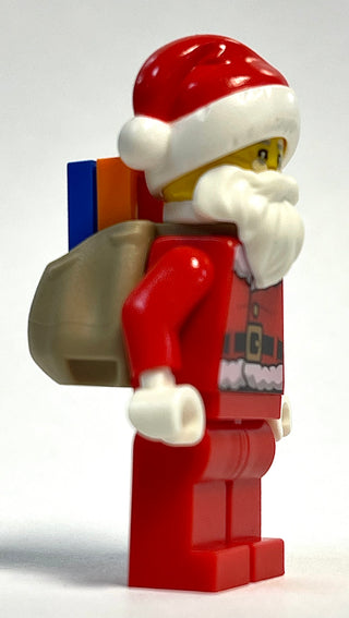 Santa, Red Legs, Fur Lined Jacket with Button, Glasses, hol110 Minifigure LEGO® Like New 2019 with Gift Bag