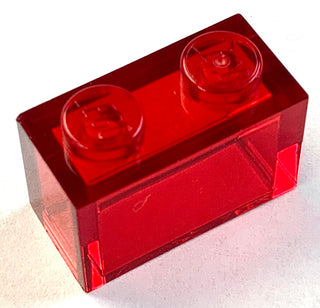 Brick 1x2, Part# 3004 and 3065 Part LEGO® Trans-Red 1 Part