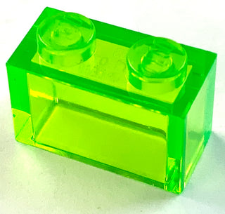 Brick 1x2, Part# 3004 and 3065 Part LEGO® Trans-Bright Green 1 Part