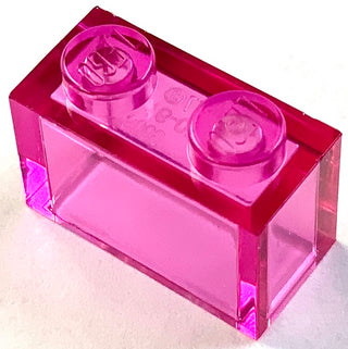 Brick 1x2, Part# 3004 and 3065 Part LEGO® Trans-Dark Pink 1 Part