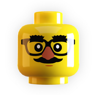 Funny Glasses on Minifig Head made using LEGO part Custom Parts B3 Customs