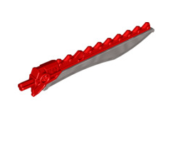Hero Factory Weapon, Saw with Molded Flat Silver Sword Blade Pattern, Part# 98568pb02 Part LEGO® Red