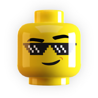 Deal w/ It Pixelated Sunglasses on Minifig Head made using LEGO part Custom Parts B3 Customs
