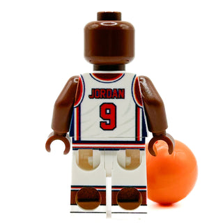 MJ #9 USA Olympics Basketball Player Minifig made using LEGO parts - B3 Customs Custom minifigure B3 Customs