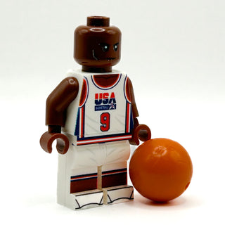 MJ #9 USA Olympics Basketball Player Minifig made using LEGO parts - B3 Customs Custom minifigure B3 Customs