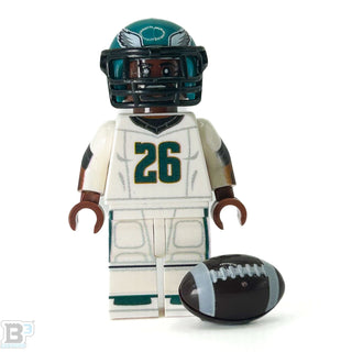 #26 RB Barkley Eagles Football Player Minifig made using LEGO parts - B3 Customs Custom minifigure B3 Customs
