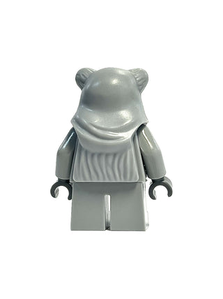Prototype Wicket (Ewok) Hood Light Bluish Gray with Dark Bluish Gray Hands Monochrome Minifigure Minifigure LEGO®