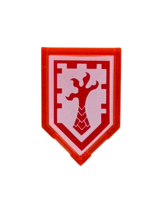 Tile, Modified 2 x 3 Pentagonal with Nexo Power Shield Pattern - Clapper Claw, Part# 22385pb002 Part LEGO®