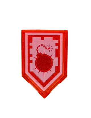 Tile, Modified 2 x 3 Pentagonal with Nexo Power Shield Pattern - Bomb Blast, Part# 22385pb038 Part LEGO®