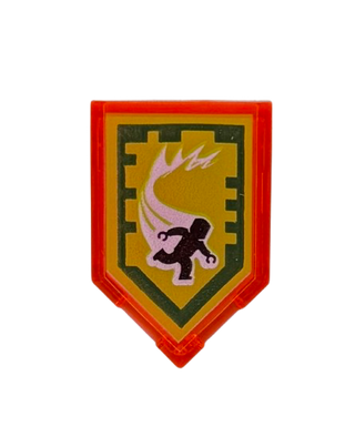 Tile, Modified 2 x 3 Pentagonal with Nexo Power Shield Pattern - Super Human Speed, Part# 22385pb016 Part LEGO®