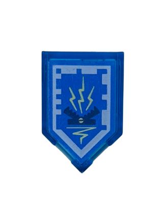 Tile, Modified 2 x 3 Pentagonal with Nexo Power Shield Pattern - Zap Zap, Part# 22385pb065 Part LEGO®