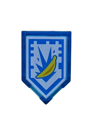 Tile, Modified 2 x 3 Pentagonal with Nexo Power Shield Pattern - Banana Bombs, Part# 22385pb024 Part LEGO®