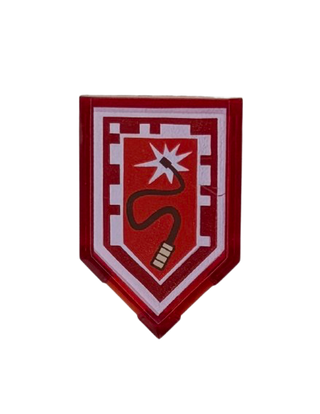 Tile, Modified 2 x 3 Pentagonal with Nexo Power Shield Pattern - Whiplash, Part# 22385pb030 Part LEGO®