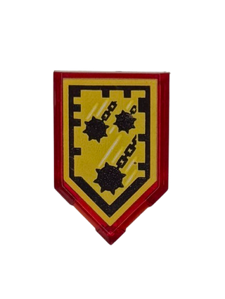 Tile, Modified 2 x 3 Pentagonal with Nexo Power Shield Pattern - Mace Rain, Part# 22385pb010 Part LEGO®