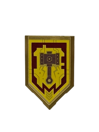 Tile, Modified 2 x 3 Pentagonal with Nexo Power Shield Pattern - Merlok Power Hammer, Part# 22385pb158 Part LEGO®