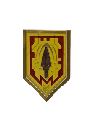 Tile, Modified 2 x 3 Pentagonal with Nexo Power Shield Pattern - Merlok Power Spear, Part# 22385pb161 Part LEGO®