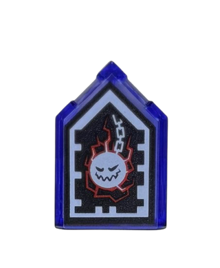 Tile, Modified 2 x 3 Pentagonal with Nexo Forbidden Power Shield Pattern - Wrecking Wrath, Part# 22385pb059 Part LEGO®