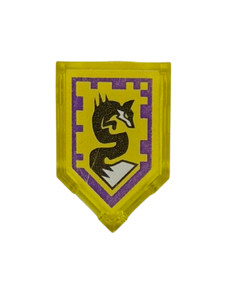 Tile, Modified 2 x 3 Pentagonal with Nexo Power Shield Pattern - Spirit Fox, Part# 22385pb090 Part LEGO®