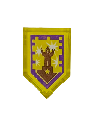 Tile, Modified 2 x 3 Pentagonal with Nexo Power Shield Pattern - Standing Ovation, Part# 22385pb104 Part LEGO®