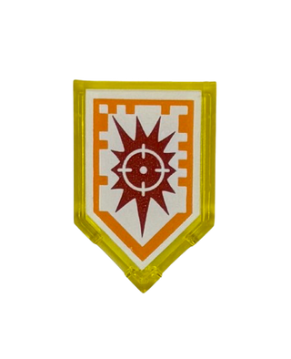 Tile, Modified 2 x 3 Pentagonal with Nexo Power Shield Pattern - Target Blaster, Part# 22385pb025 Part LEGO®