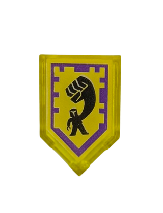 Tile, Modified 2 x 3 Pentagonal with Nexo Power Shield Pattern - Mightiness, Part# 22385pb033 Part LEGO®