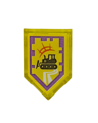 Tile, Modified 2 x 3 Pentagonal with Nexo Power Shield Pattern - Bulldozer, Part# 22385pb060 Part LEGO®