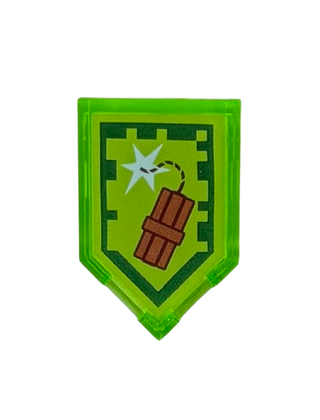 Tile, Modified 2 x 3 Pentagonal with Nexo Power Shield Pattern - Dynamighty, Part# 22385pb028 Part LEGO®