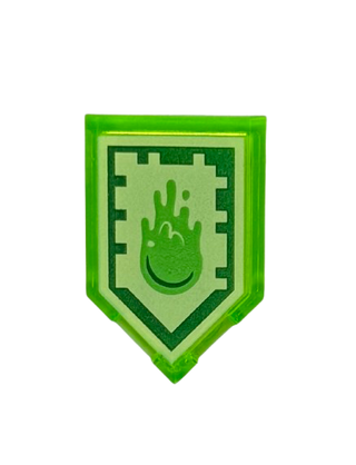 Tile, Modified 2 x 3 Pentagonal with Nexo Power Shield Pattern - Slime Blast, Part# 22385pb034 Part LEGO®